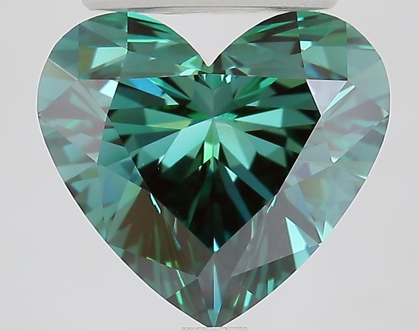 3.88 Ct. Fancy Vivid Green Heart Lab Grown Diamond