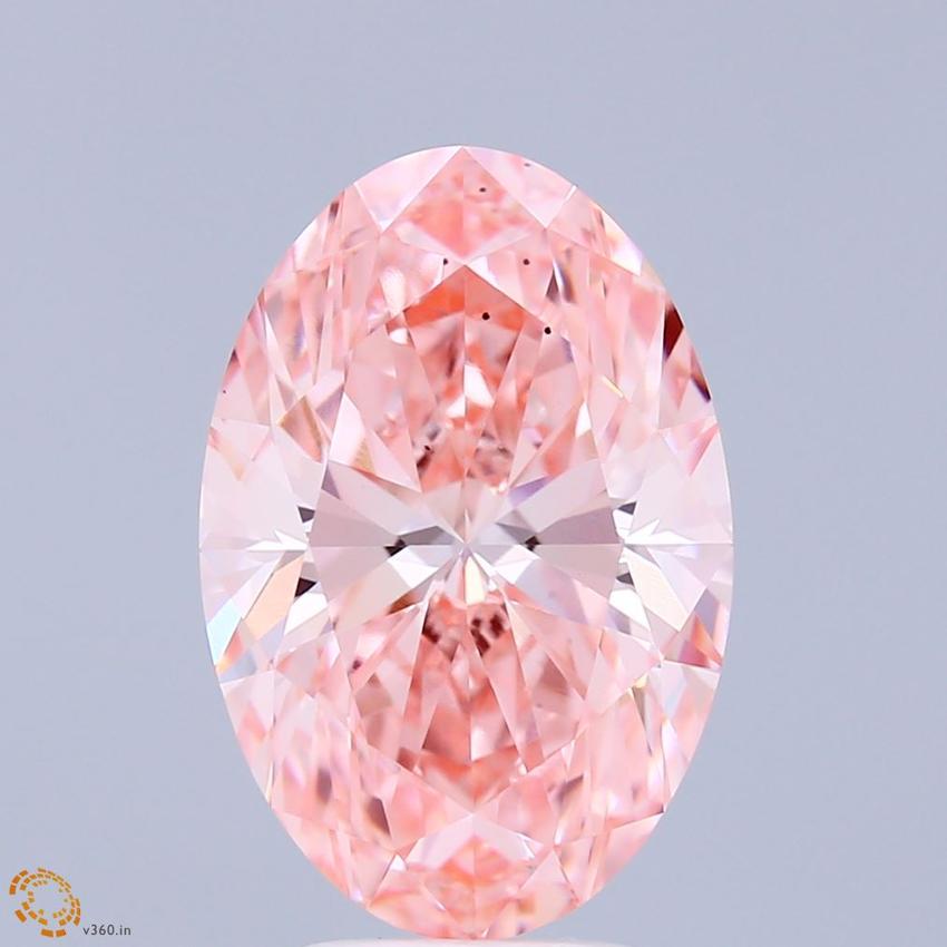 5.03 Ct. Fancy Vivid Pink Oval Lab Grown Diamond