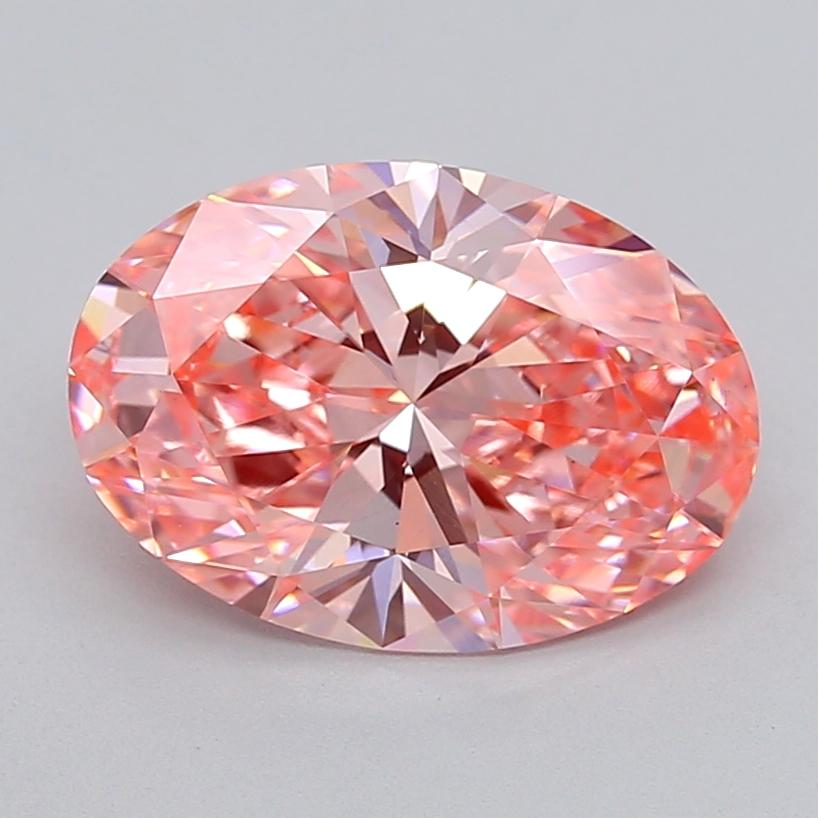 4.02 Ct. Fancy Vivid  Pink Oval Lab Grown Diamond