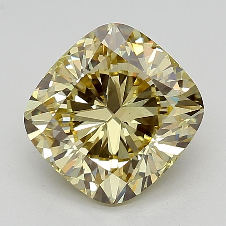 3.02 Ct. Fancy Intense  Yellow Cushion Lab Grown Diamond