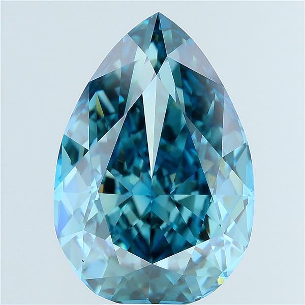 7.42 Ct. Fancy Vivid Blue Pear Lab Grown Diamond