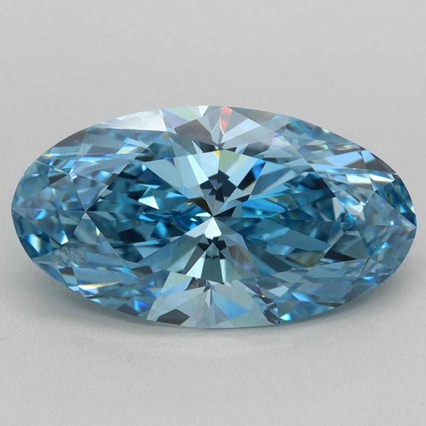 2.74 Ct. Fancy Vivid Blue Oval Lab Grown Diamond