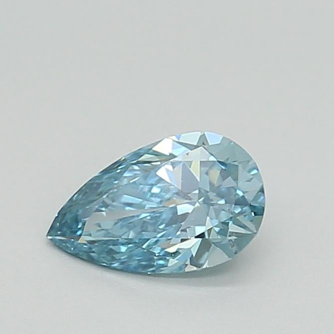 0.59 Ct. Fancy Vivid Greenish Blue Pear Lab Grown Diamond