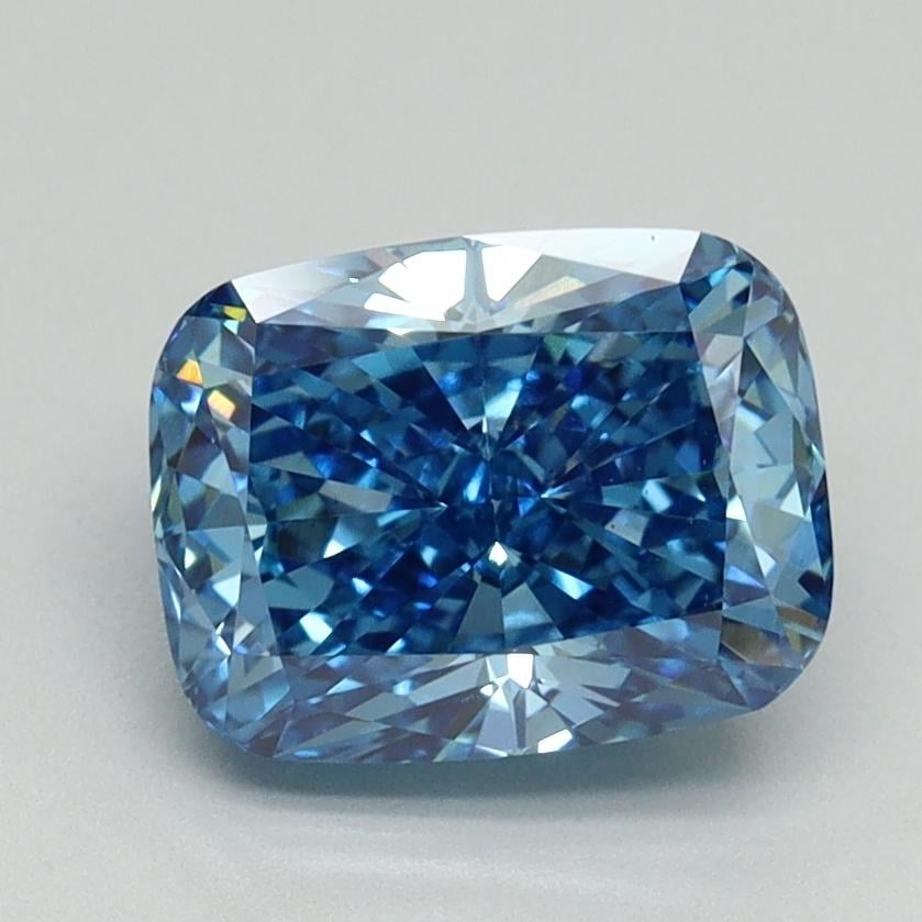 2.04 Ct. Fancy Vivid Blue Cushion Lab Grown Diamond