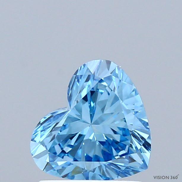 0.86 Ct. Fancy Vivid  Blue Heart Lab Grown Diamond