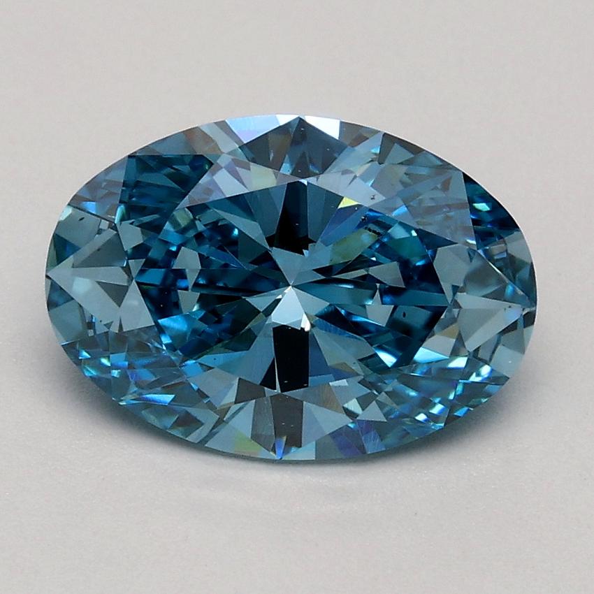 1.51 Ct. Fancy Vivid Blue Oval Lab Grown Diamond