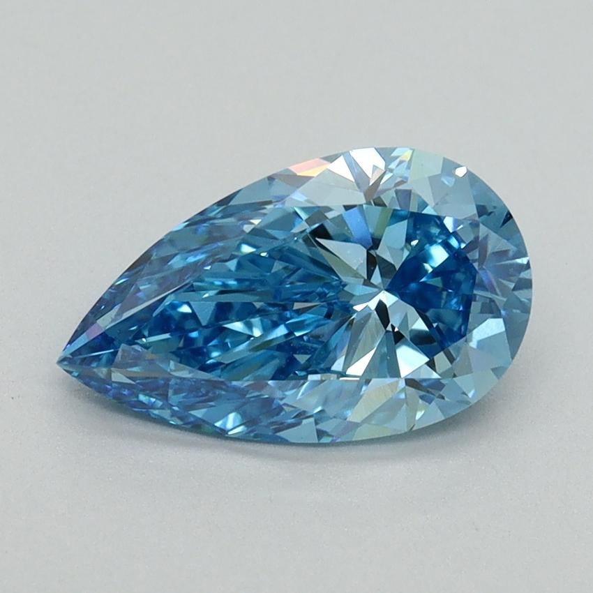 1.62 Ct. Fancy Vivid Malibu Blue Pear Lab Grown Diamond