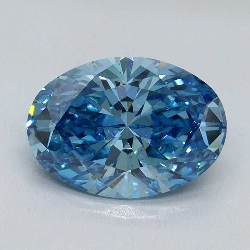 2.29 Ct. Fancy Vivid Malibu Blue Oval Lab Grown Diamond