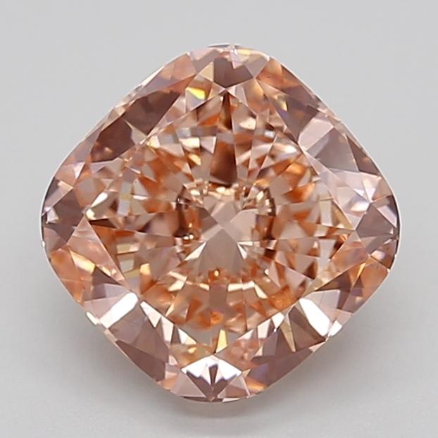 3.09 Ct. Fancy Intense Brownish Pink Cushion Lab Grown Diamond