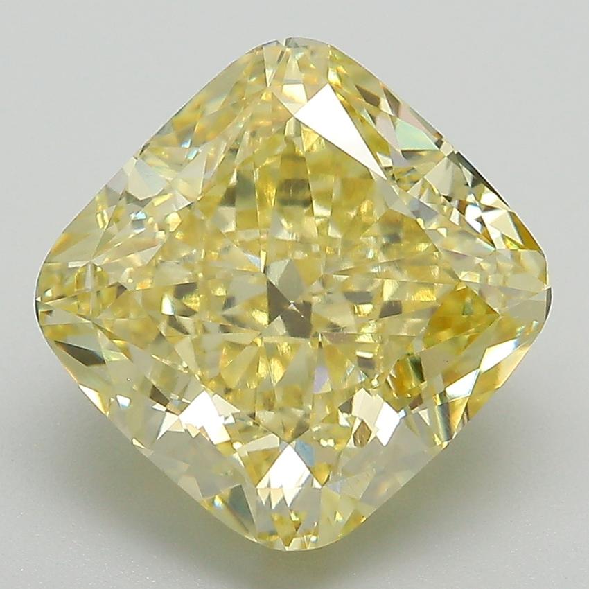 6.12 Ct. Fancy Intense Yellow Cushion Lab Grown Diamond