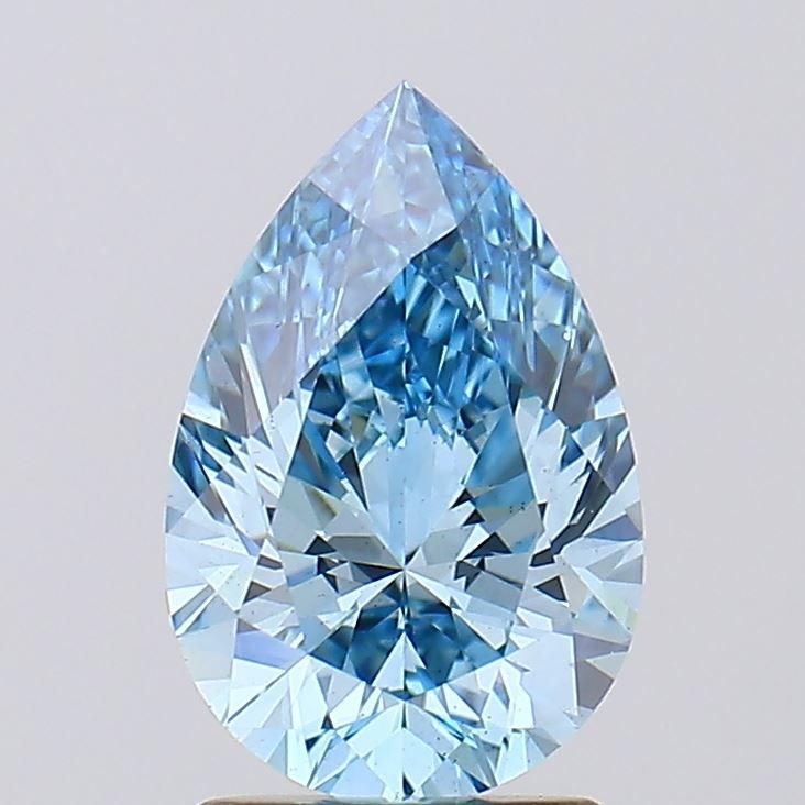 1.66 Ct. Fancy Vivid Blue Pear Lab Grown Diamond