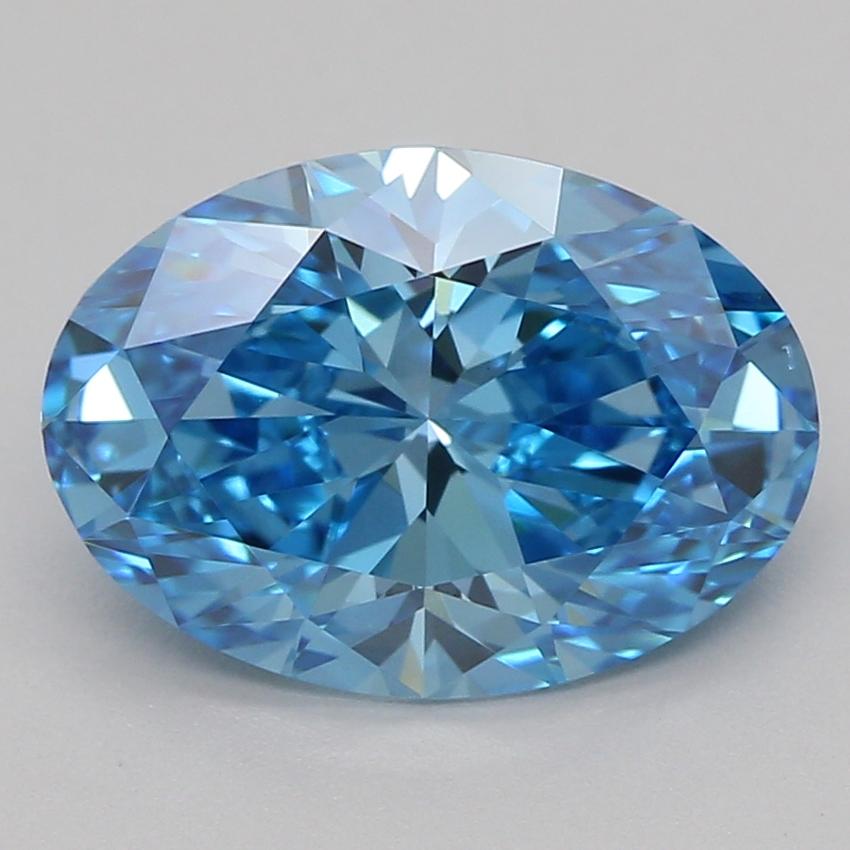 1.58 Ct. Fancy Vivid Blue Oval Lab Grown Diamond
