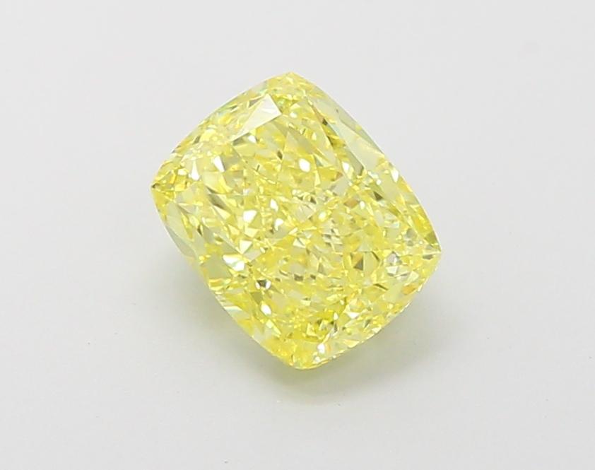 1.71 Ct. Fancy Vivid Yellow Cushion Lab Grown Diamond