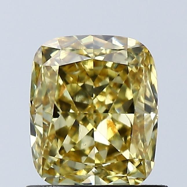 1.04 Ct. Fancy Vivid Yellow Cushion Lab Grown Diamond