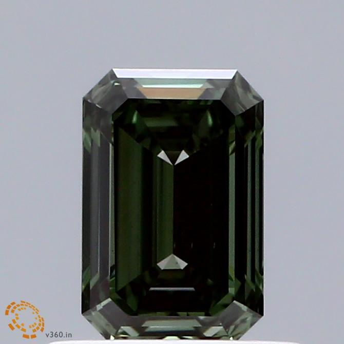 0.72 Ct. Fancy Intense Grayish Green Emerald Lab Grown Diamond