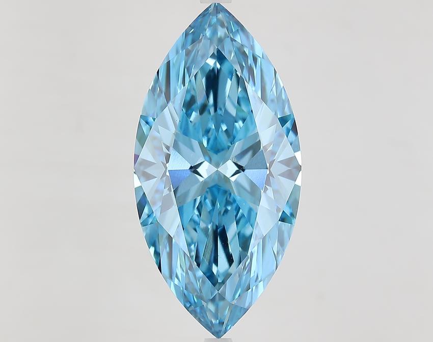 9.55 Ct. Fancy Vivid Blue Marquise Lab Grown Diamond