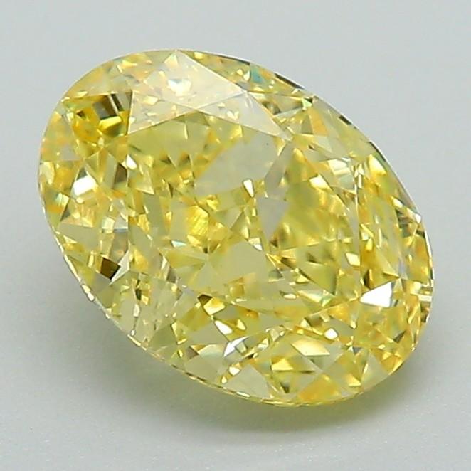 1.70 Ct. Fancy Intense Yellow Oval Lab Grown Diamond