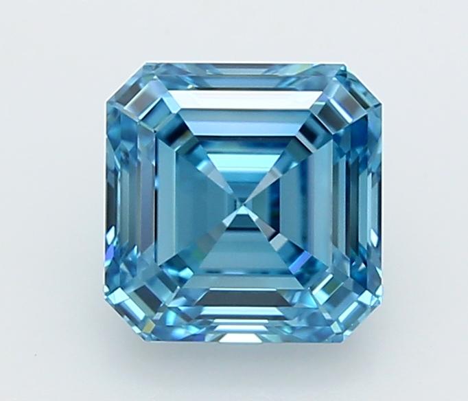 2.00 Ct. Fancy Vivid  Blue Asscher Lab Grown Diamond