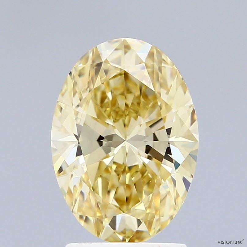 2.18 Ct. Fancy Intense Yellow Oval Lab Grown Diamond
