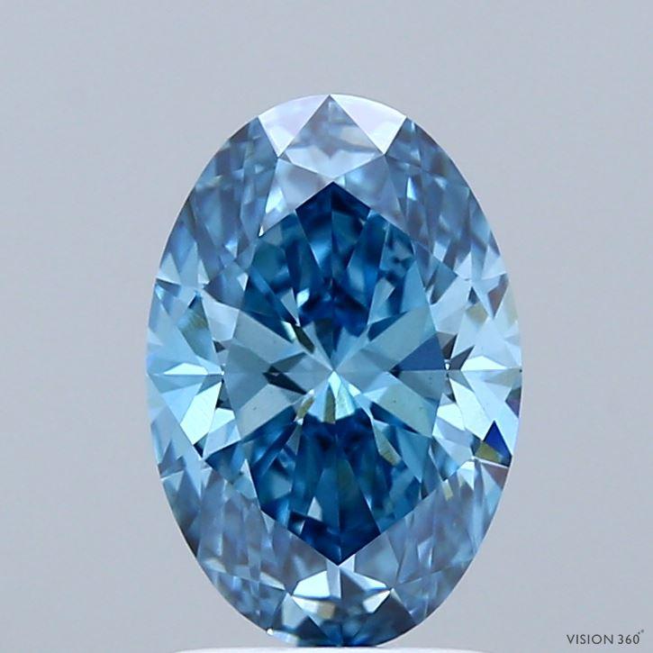 1.61 Ct. Fancy Vivid Blue Oval Lab Grown Diamond