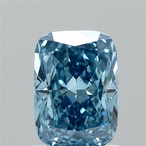 1.09 Ct. Fancy Vivid Blue Cushion Lab Grown Diamond