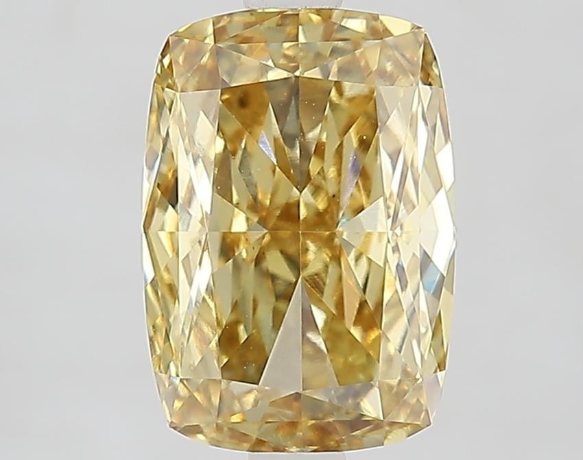 3.03 Ct. Fancy Intense Yellow Cushion Lab Grown Diamond