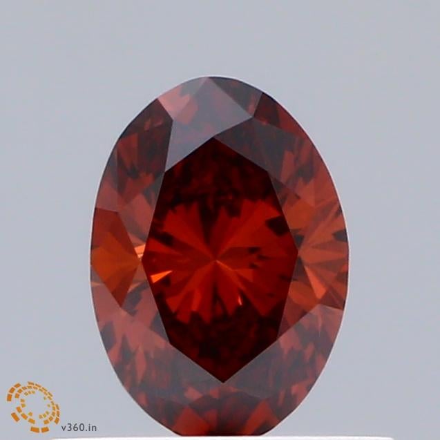 0.52 Ct. Fancy Deep  Orange Oval Lab Grown Diamond