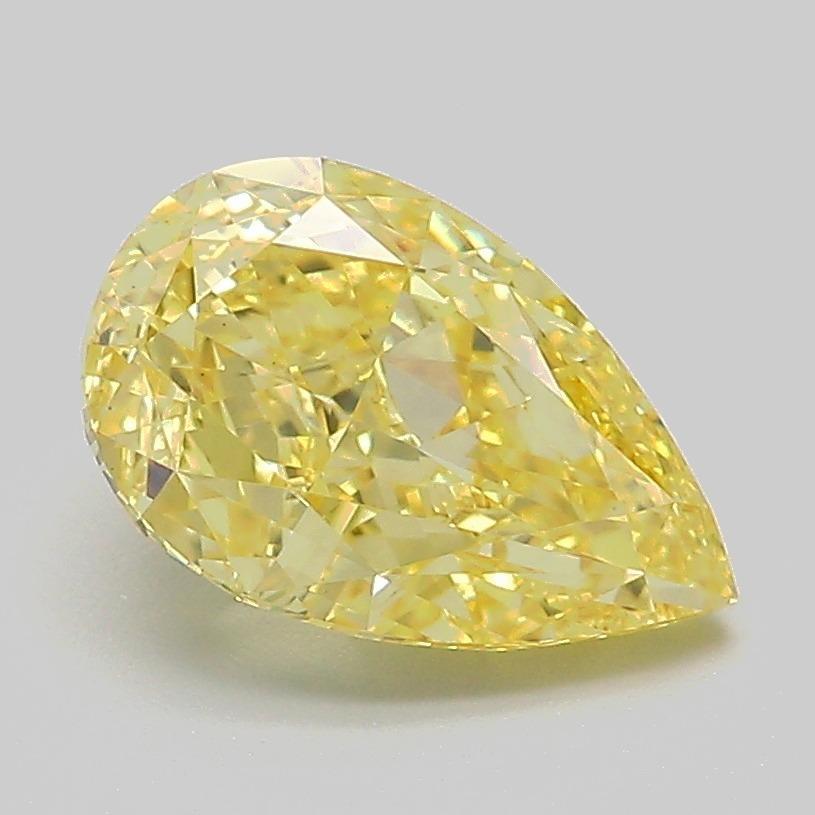 2.03 Ct. Fancy Vivid Yellow Pear Lab Grown Diamond