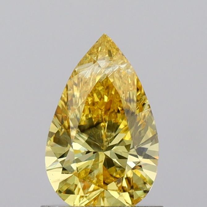 0.99 Ct. Fancy Vivid Yellow Pear Lab Grown Diamond