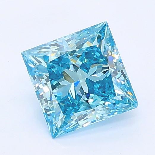 0.76 Ct. Fancy Vivid Blue Princess Lab Grown Diamond