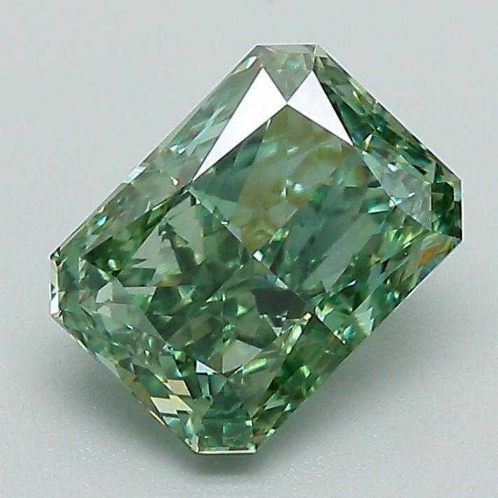 1.58 Ct. Fancy Vivid Green Radiant Lab Grown Diamond