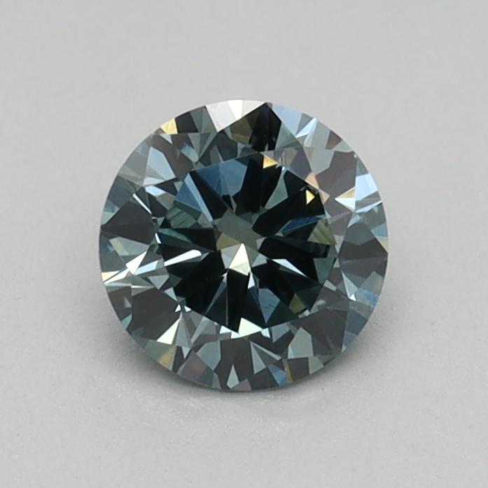 0.32 Ct. Fancy Vivid Grayish Blue Round Lab Grown Diamond