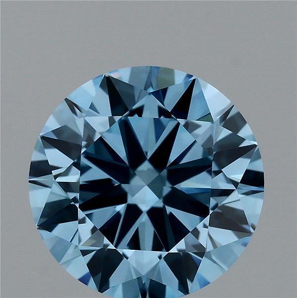 2.59 Ct. Fancy Vivid Blue Round Lab Grown Diamond