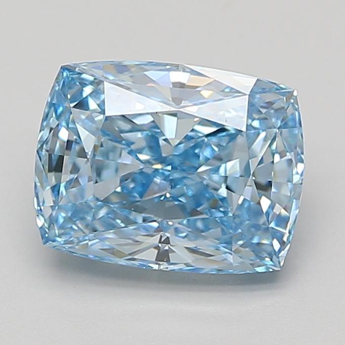 3.10 Ct. Fancy Vivid Blue Cushion Lab Grown Diamond