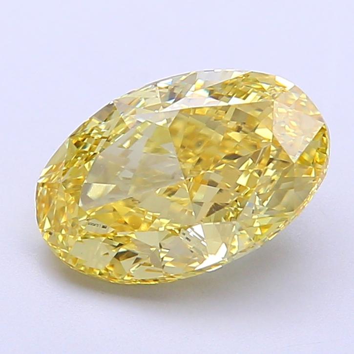 2.68 Ct. Fancy Vivid  Yellow Oval Lab Grown Diamond