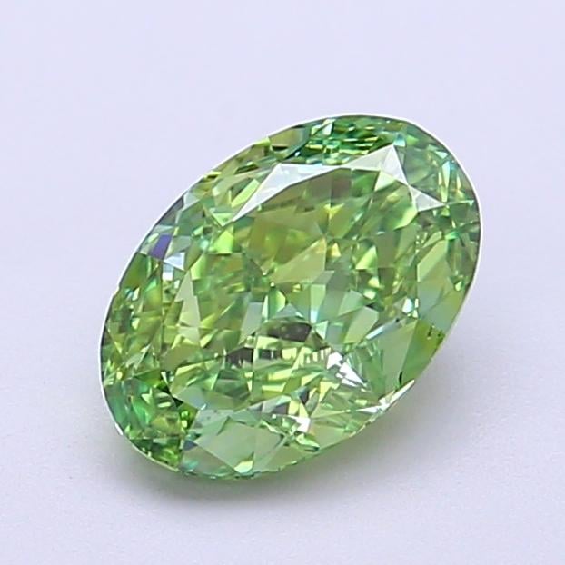1.28 Ct. Fancy Vivid  Green Oval Lab Grown Diamond
