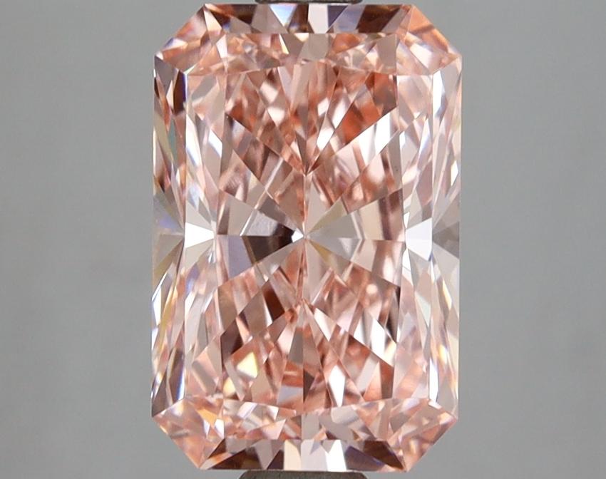 3.06 Ct. Fancy Vivid  Pink Radiant Lab Grown Diamond