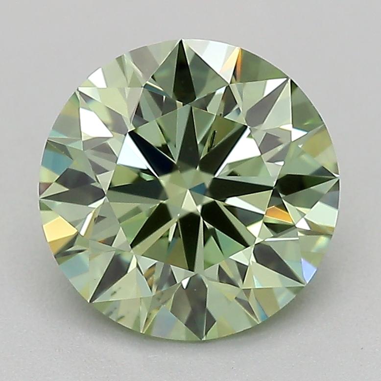 1.06 Ct. Fancy Vivid  Green Round Lab Grown Diamond