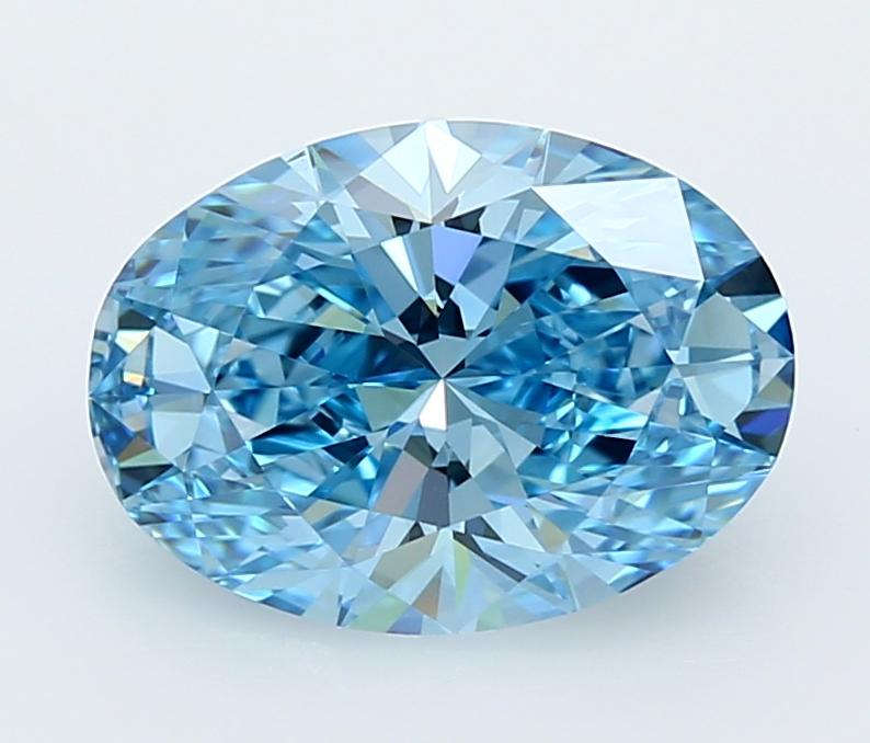 3.52 Ct. Fancy Vivid  Blue Oval Lab Grown Diamond