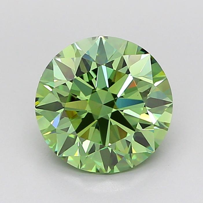 2.28 Ct. Fancy Vivid Green Round Lab Grown Diamond
