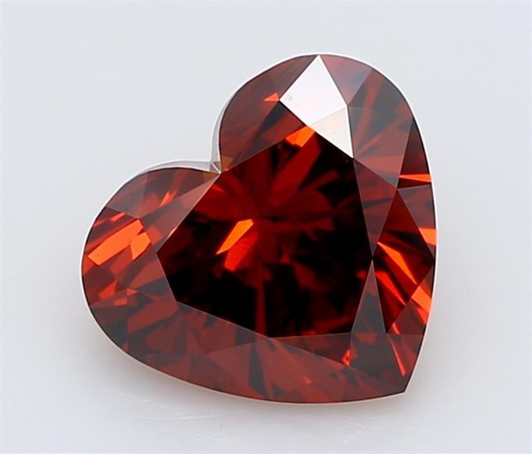 1.17 Ct. Deep  Orange Heart Lab Grown Diamond