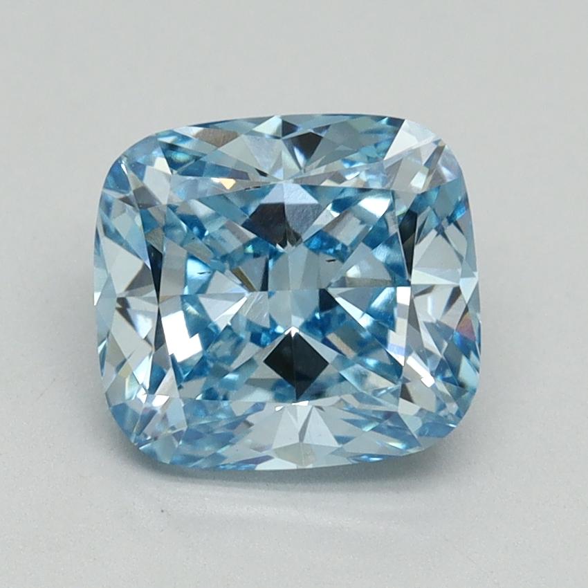 2.09 Ct. Fancy Vivid Blue Cushion Lab Grown Diamond