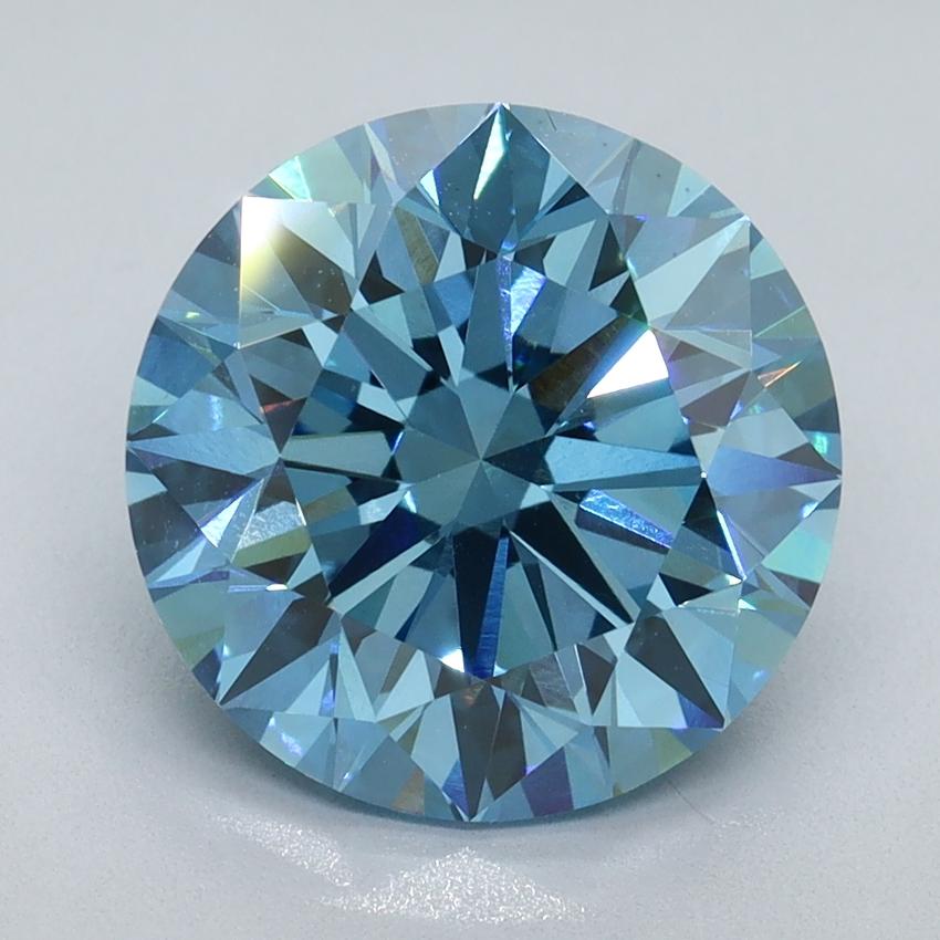 4.10 Ct. Fancy Vivid Blue Round Lab Grown Diamond