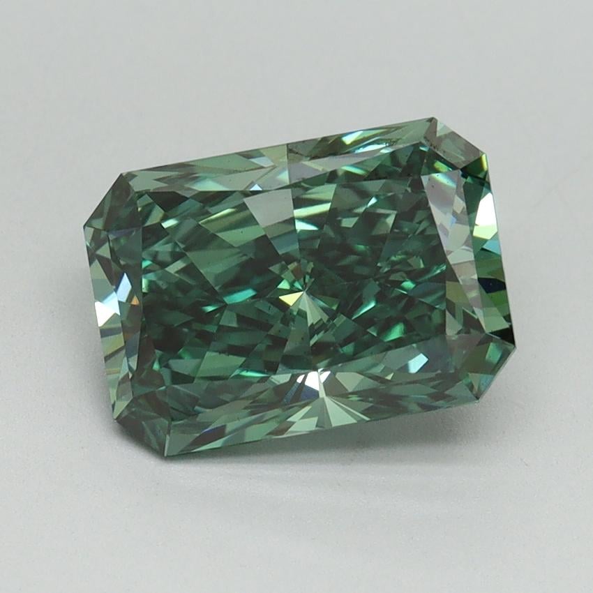2.70 Ct. Fancy Vivid Green Radiant Lab Grown Diamond