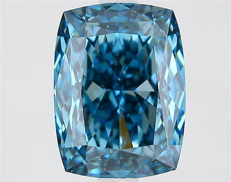 2.73 Ct. Fancy Vivid  Blue Cushion Lab Grown Diamond