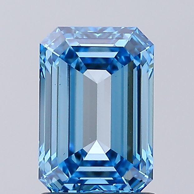 1.55 Ct. Fancy Vivid Blue Emerald Lab Grown Diamond