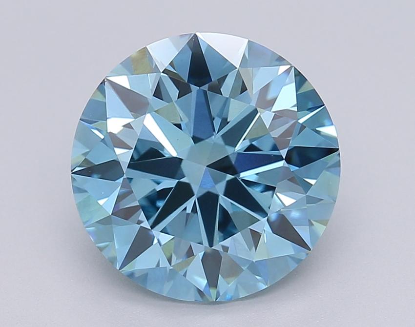 3.02 Ct. Fancy Vivid Blue Round Lab Grown Diamond