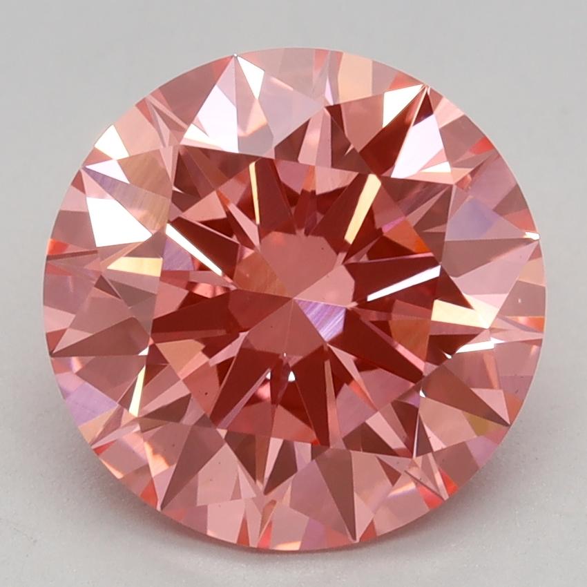 2.55 Ct. Fancy Vivid Pink Round Lab Grown Diamond