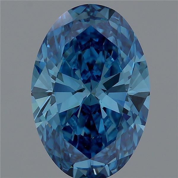 3.00 Ct. Fancy Vivid Blue Oval Lab Grown Diamond