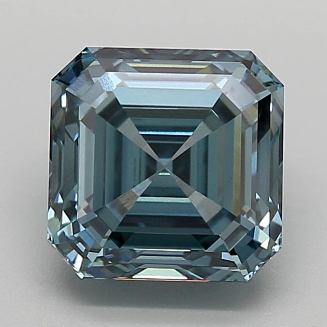 4.11 Ct. Fancy Vivid  Blue Asscher Lab Grown Diamond